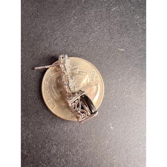 Elite Shungite gemstone sterling silver earrings - Picture 7 of 13